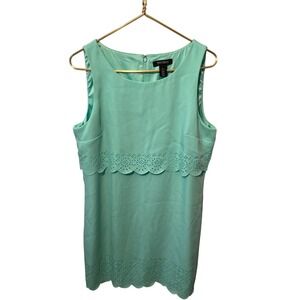 White House Black Market Dress Women's 14 Sleeveless Mint Green Lined
